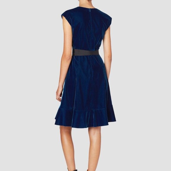 Derek Lam 10 Crosby Velvet Fit & Flare Dress – Blue, Size 6 - Picture 2 of 6